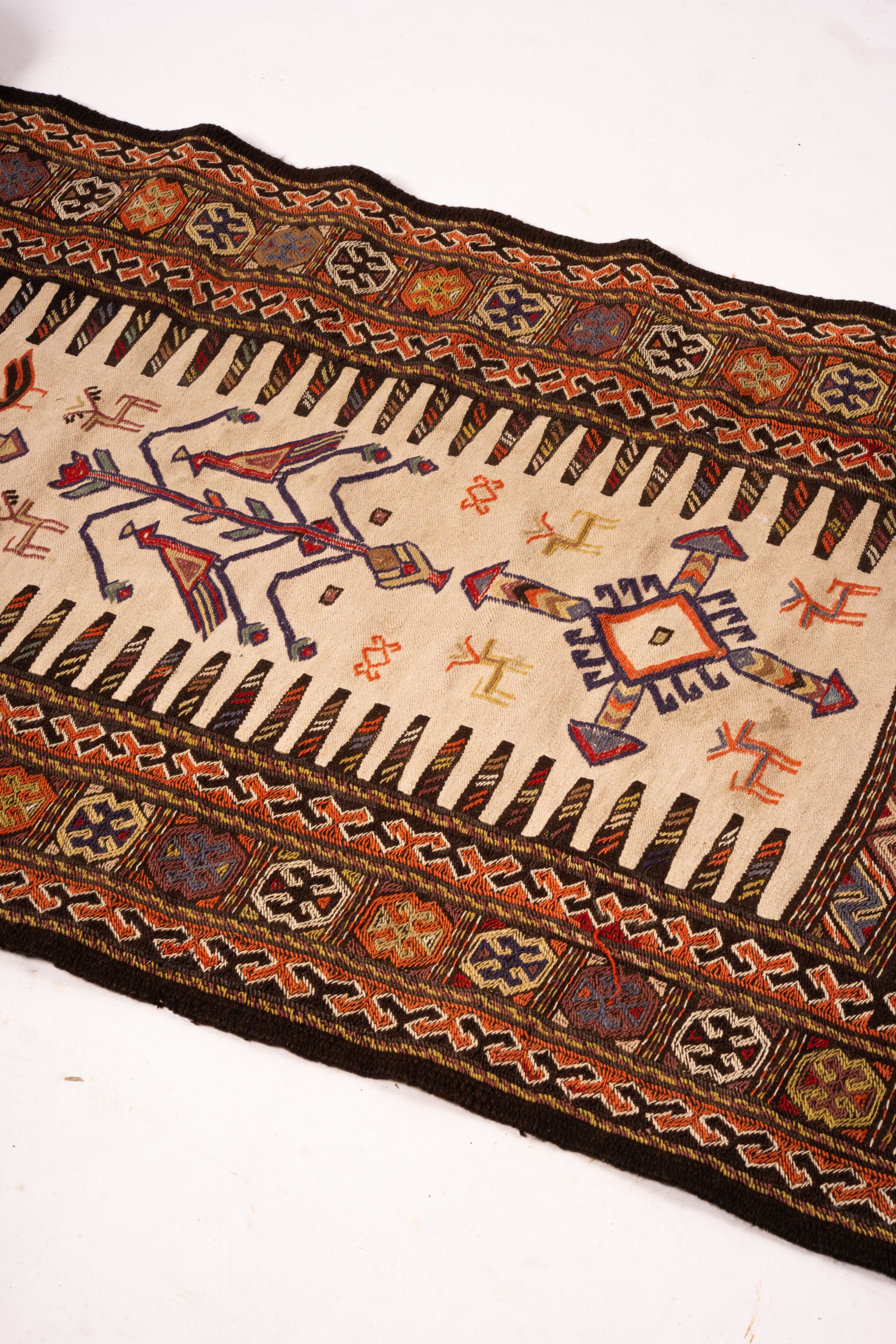 An Anatolian flatweave runner, 380 x 85cm